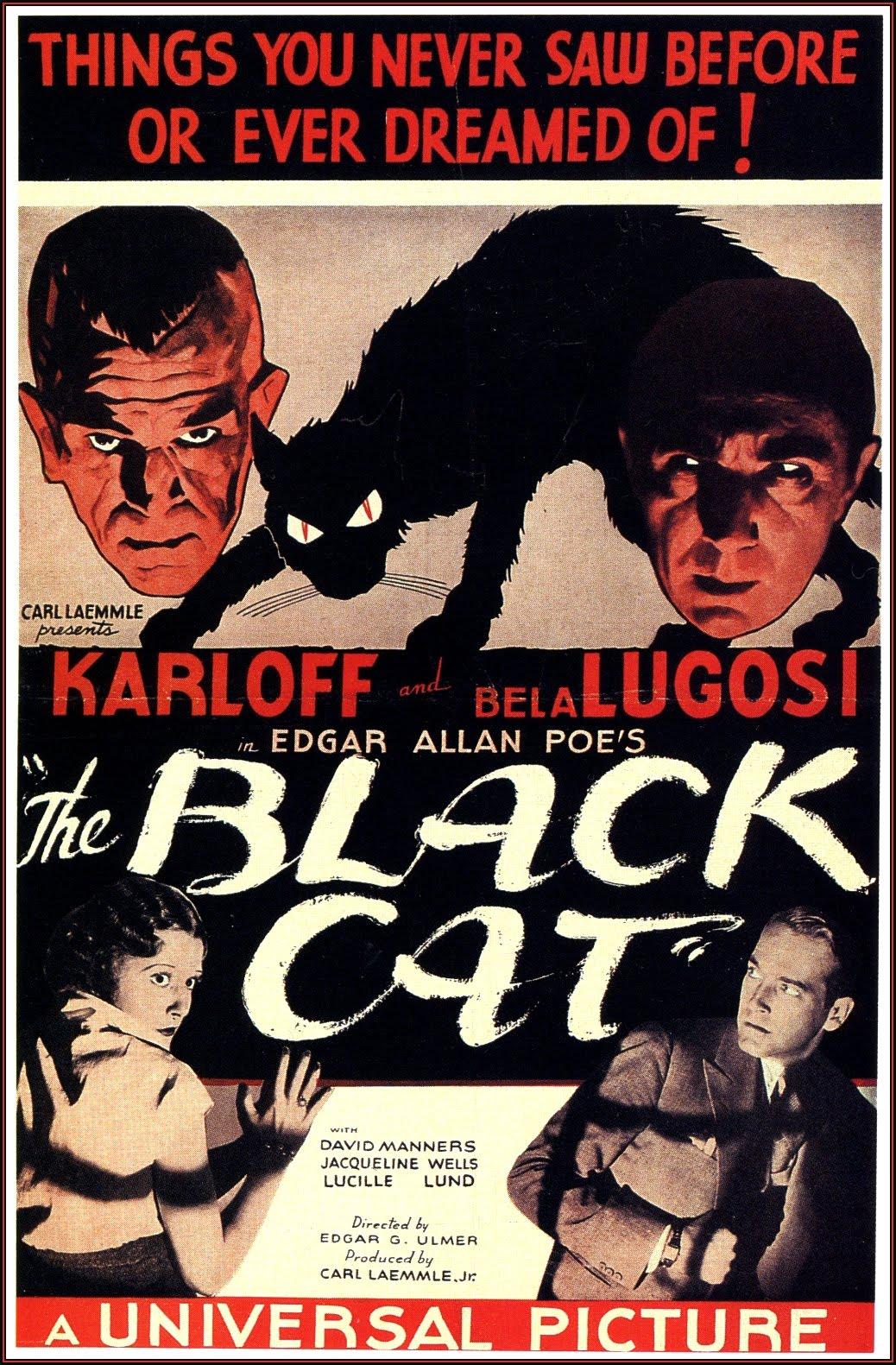 A fekete macska film plakátja (Lugosi Poe művében)